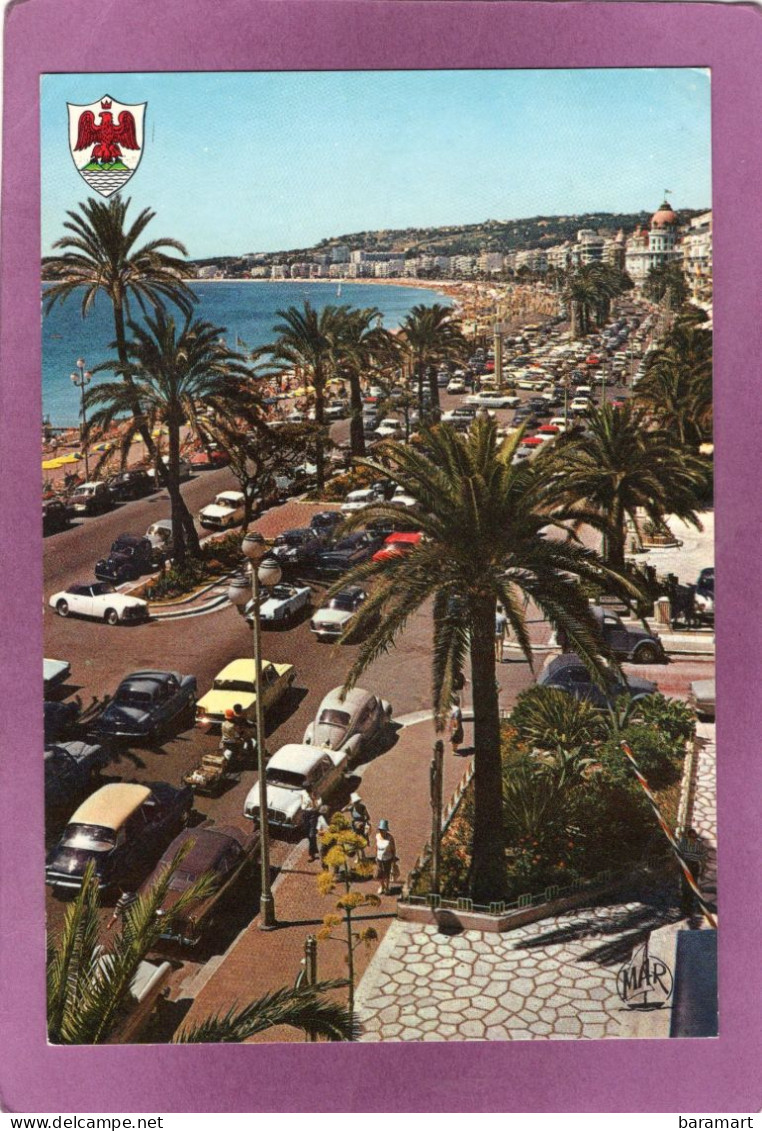 06 NICE La Promenade Des Anglais Automobiles Citroën DS 2CV Renault Dauphine Simca Aronde VW Coccinelle - Squares