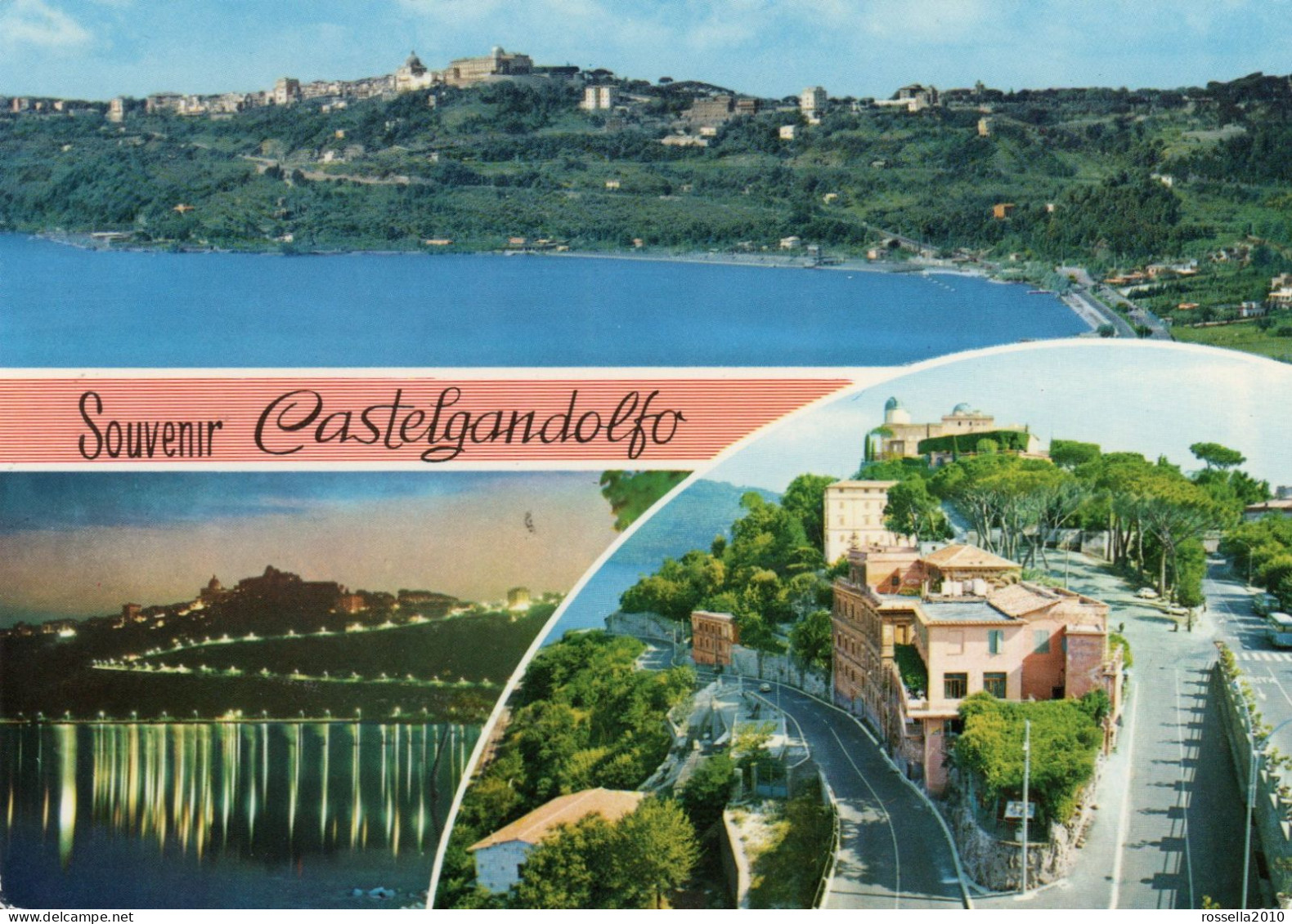 CARTOLINA 1976 ITALIA ROMA  SOUVENIR SALUTI DA CASTELGANDOLFO VEDUTINE  Italy Postcard ITALIEN Ansichtskarten - Souvenir De...