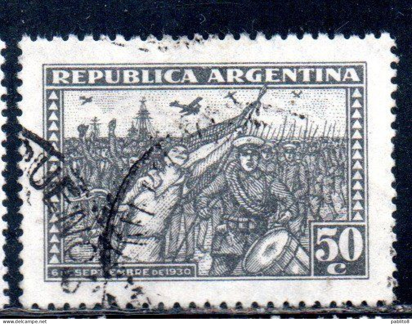 ARGENTINA 1930 REVOLUTION OF 1930 MARCH OF THE VICTORIOUS INSURGENS 50c USED USADO OBLITERE' - Gebraucht