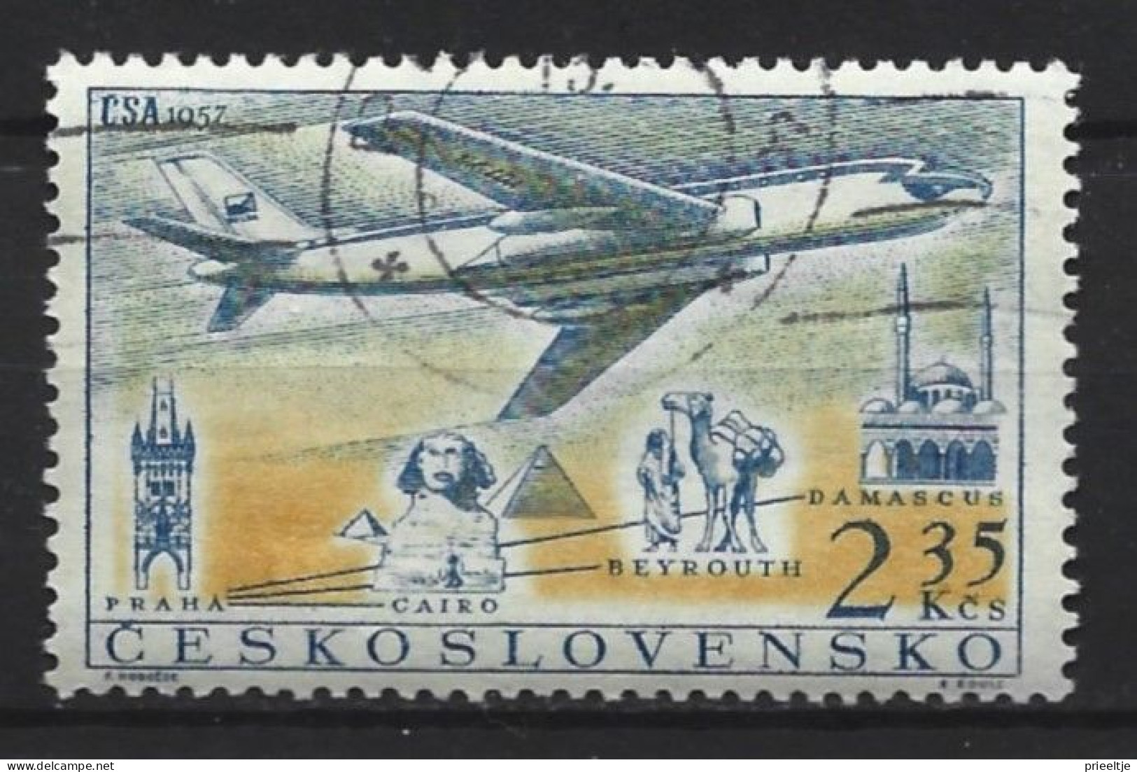 Ceskoslovensko 1957 Plane Y.T. A46 (0) - Used Stamps