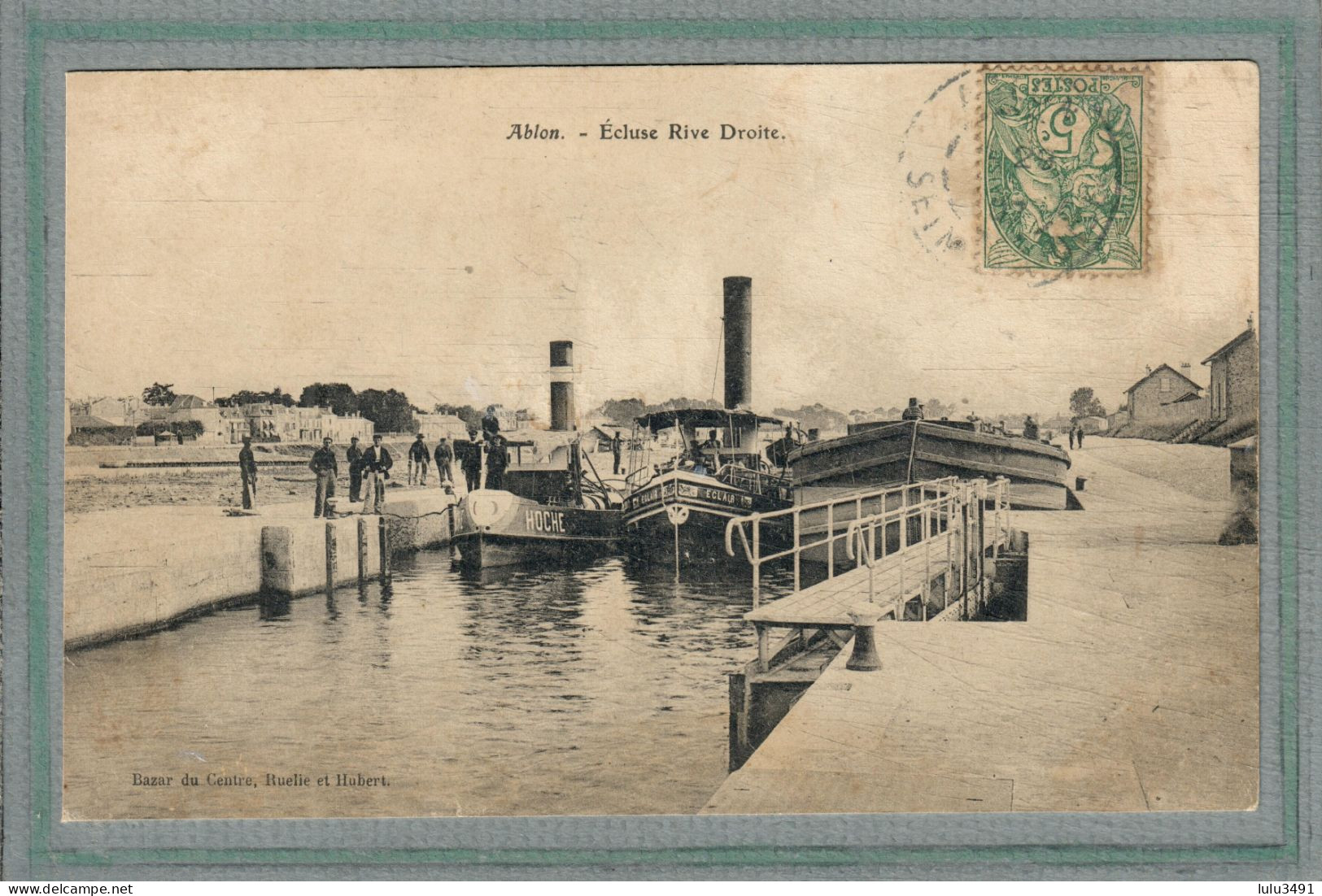 CPA (94) ABLON - Mots Clés: Canal, Chemin De Halage, écluse, Péniche, Port, Quai - 1907 - Ablon Sur Seine