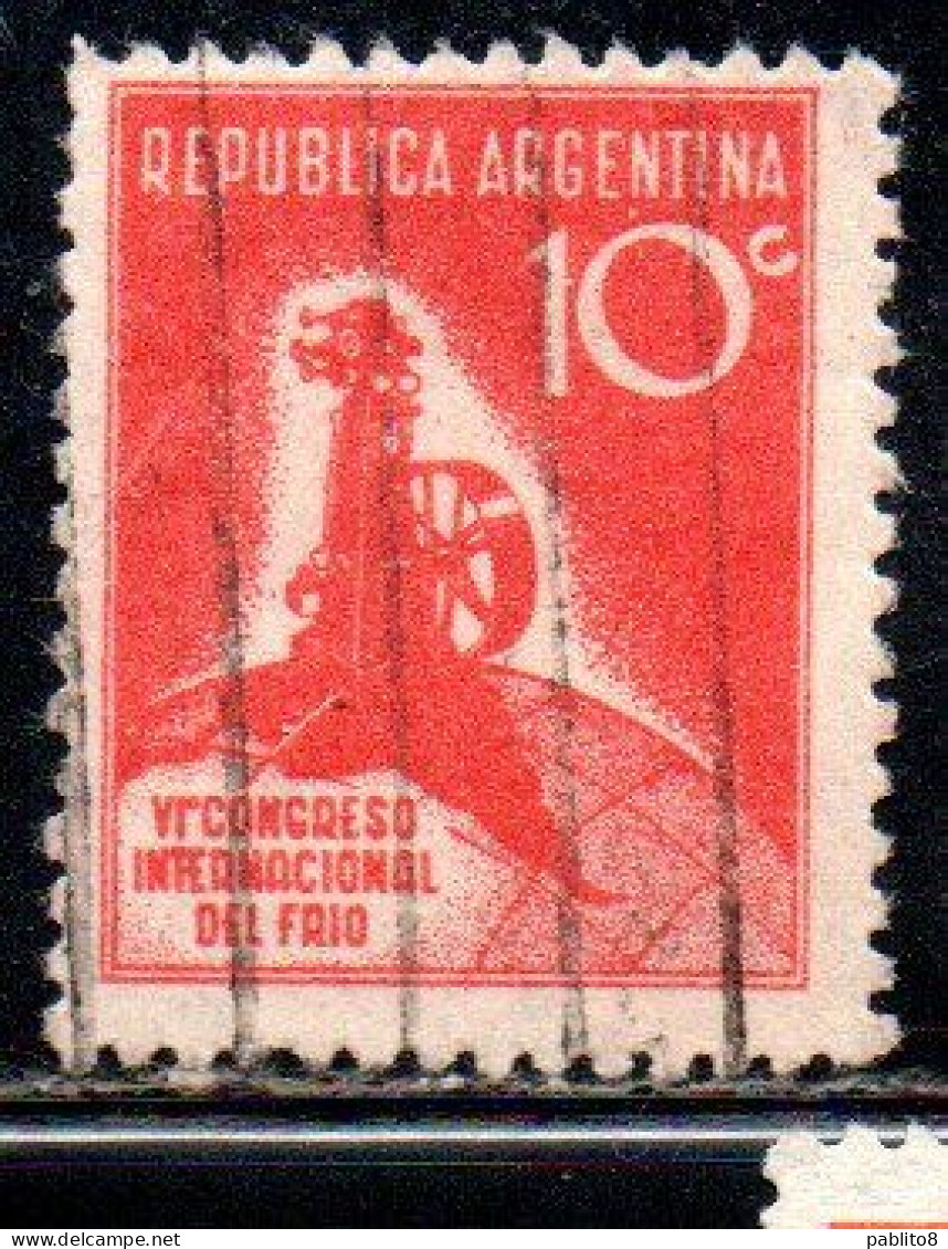 ARGENTINA 1932 INTERNATIONAL REFRIGERATION CONGRESS COMPRESSOR 10c USED USADO OBLITERE' - Usati