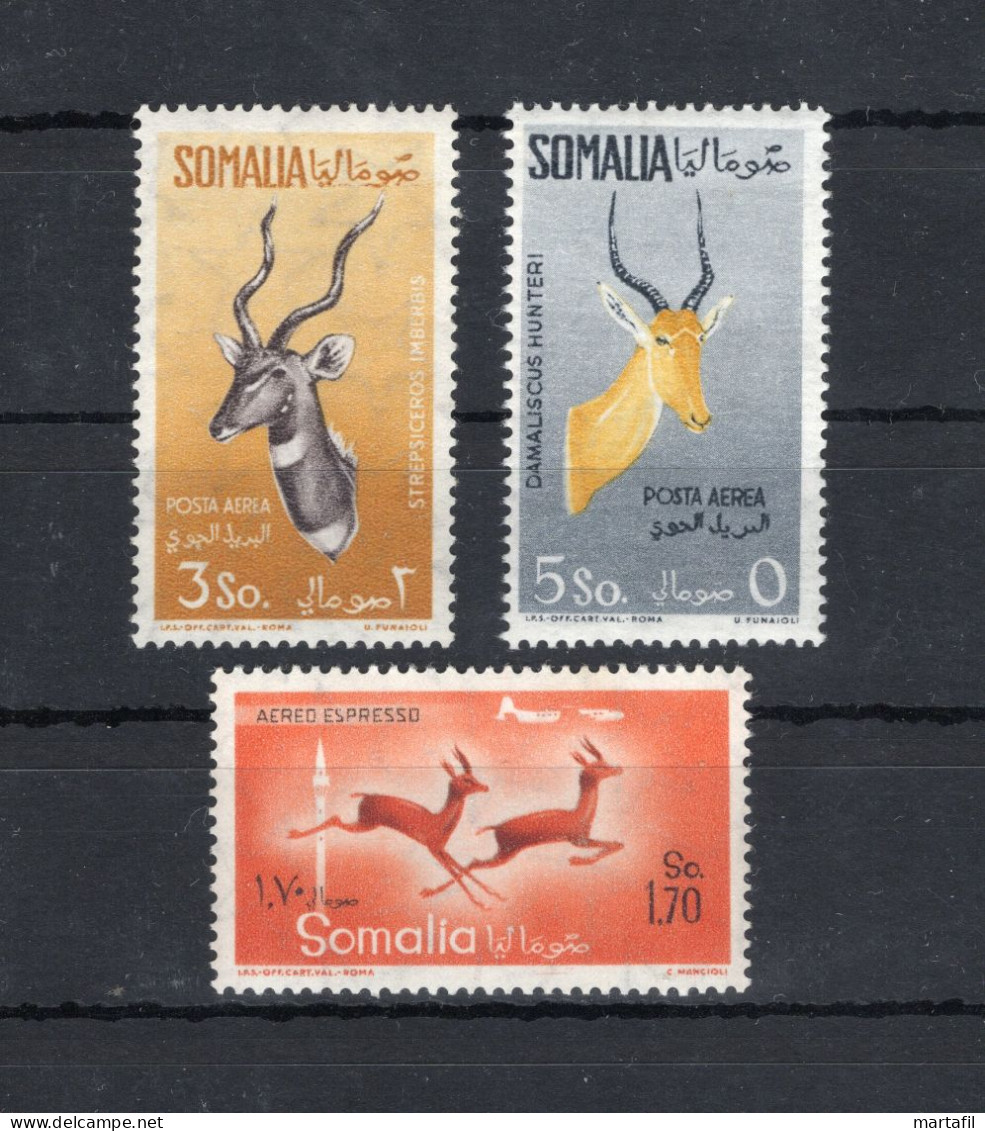 1958/59 Somalia AFIS 45/47 Animali, Fauna, Gazzelle, MNH ** - Somalie (AFIS)