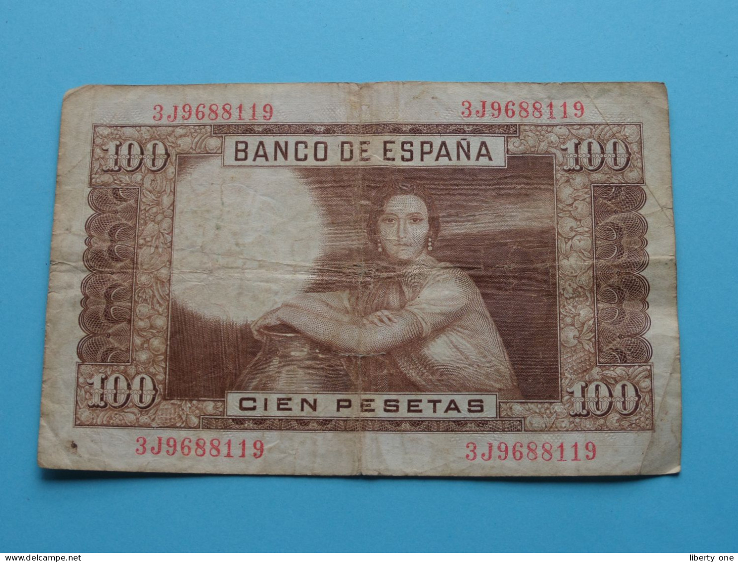 100 Pesetas ( 1953 ) Banco De ESPANA ( For Grade, Please See SCANS ) Circulated ! - 100 Pesetas