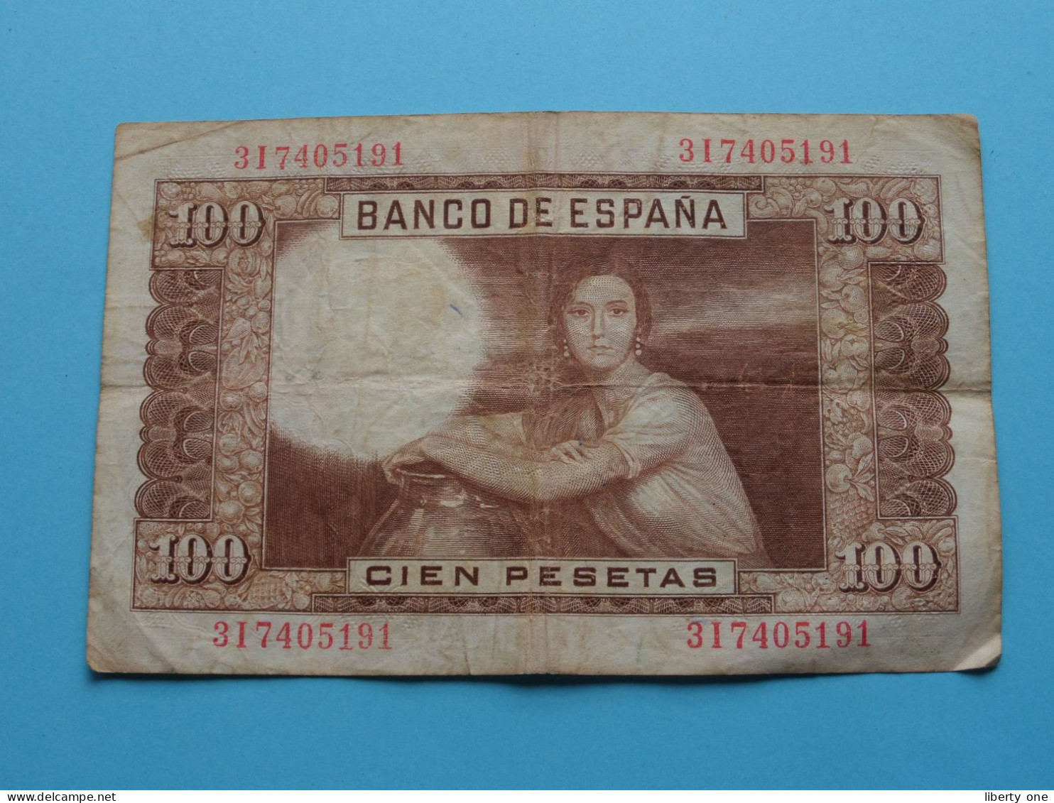 100 Pesetas ( 1953 ) Banco De ESPANA ( For Grade, Please See SCANS ) Circulated ! - 100 Peseten