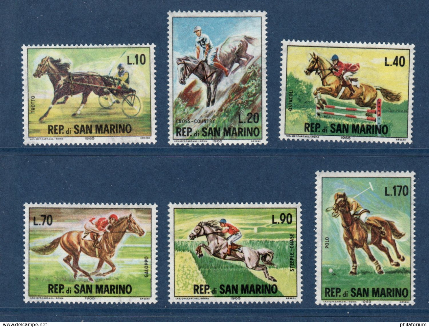 Saint Marin, San Marino, **, Yv 660 à 665, Mi 850 à 855, SG 788 à 793, Hippisme, Cheval, - Unused Stamps