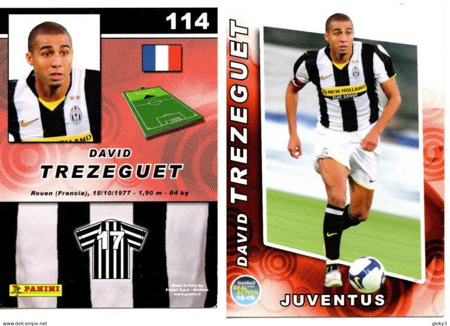 FIGURINA PANINI CALCIO CAMPIONATO 08/09 JUVENTUS TREZEGUET - Trading-Karten