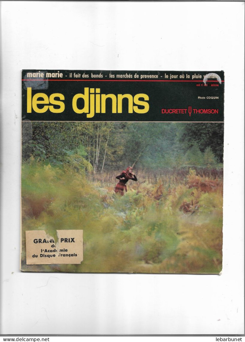 Disque 45 Tours Les Djinns 4 Titres Le Jour Où La Pluie Viendra-les Marchés De Provence-Marie Marie-il Fait Des - Altri - Francese