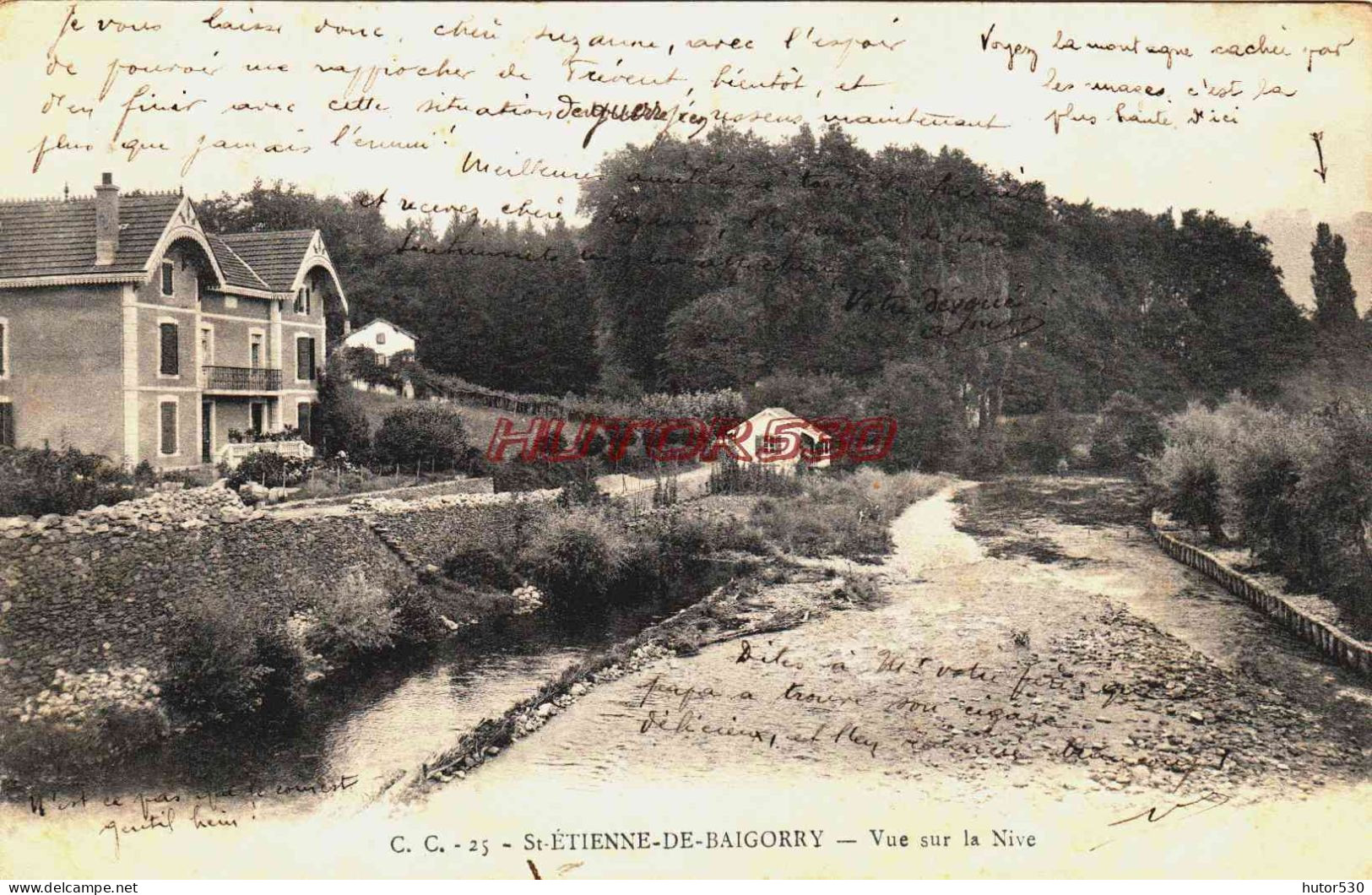 CPA SAINT ETIENNE DE BAIGORRY - PYRENEES ATLANTIQUES - VUE SUR LA NIVE - Saint Etienne De Baigorry