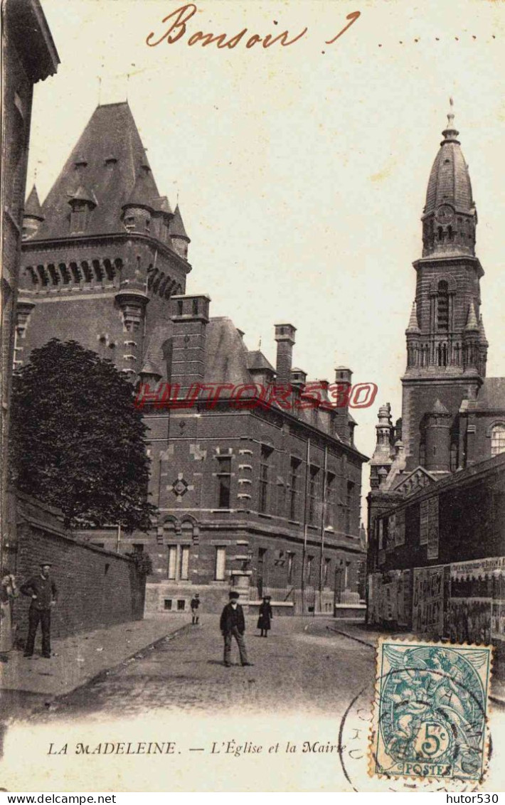 CPA LA MADELEINE - NORD - L'EGLISE ET LA MAIRIE - La Madeleine