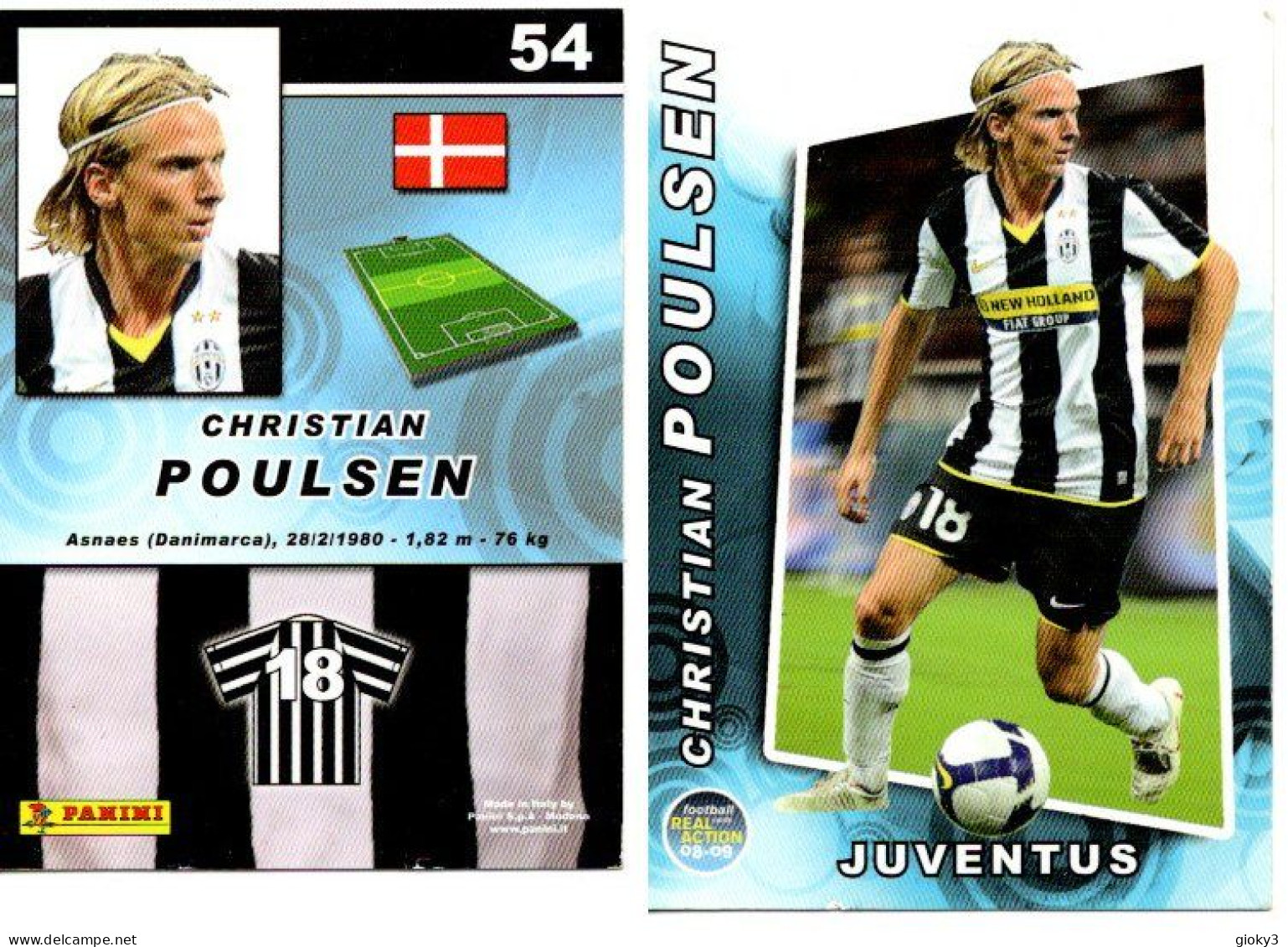 FIGURINA PANINI CALCIO CAMPIONATO 08/09 JUVENTUS POULSEN - Trading-Karten