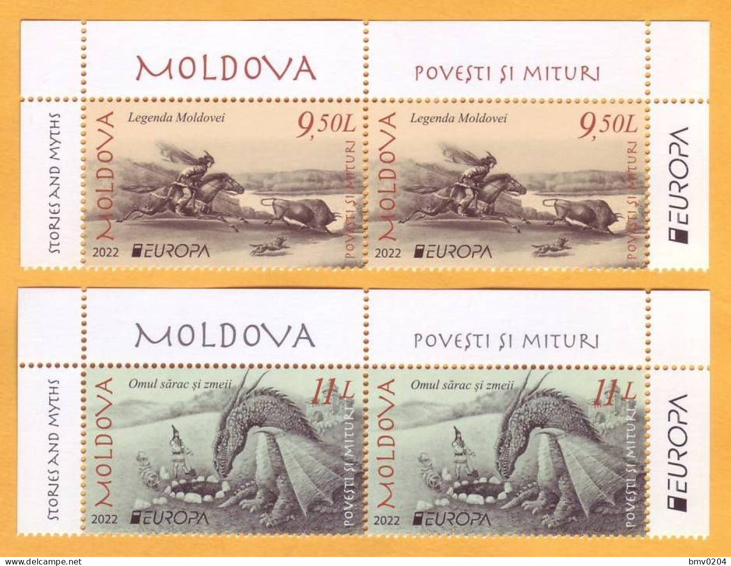2022  Moldova Moldavie  Europa-cept  2022. Stories & Myths  2х2v Mint - 2022