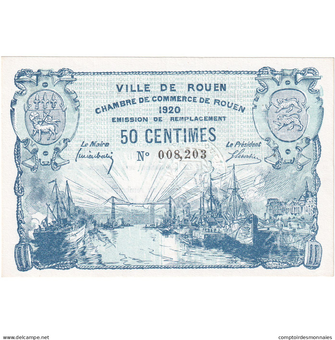France, Rouen, 50 Centimes, 1918, Chambre De Commerce, TTB, Pirot:110-37 - Cámara De Comercio