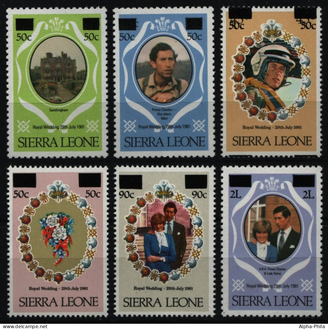 Sierra Leone 1982 - Mi-Nr. 658-663 ** - MNH - Hochzeit Charles & Diana - Sierra Leone (1961-...)