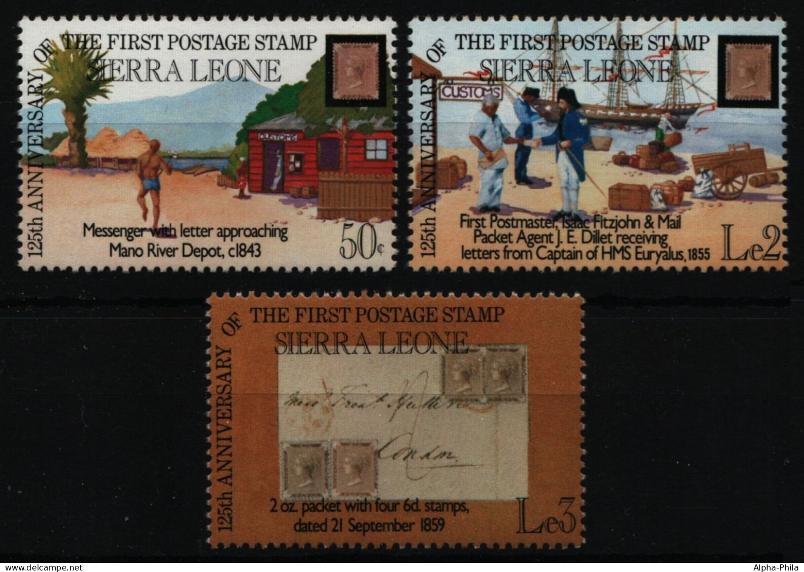 Sierra Leone 1984 - Mi-Nr. 780-782 ** - MNH - 125 Jahre Sierra Leone Briefmarken - Sierra Leona (1961-...)