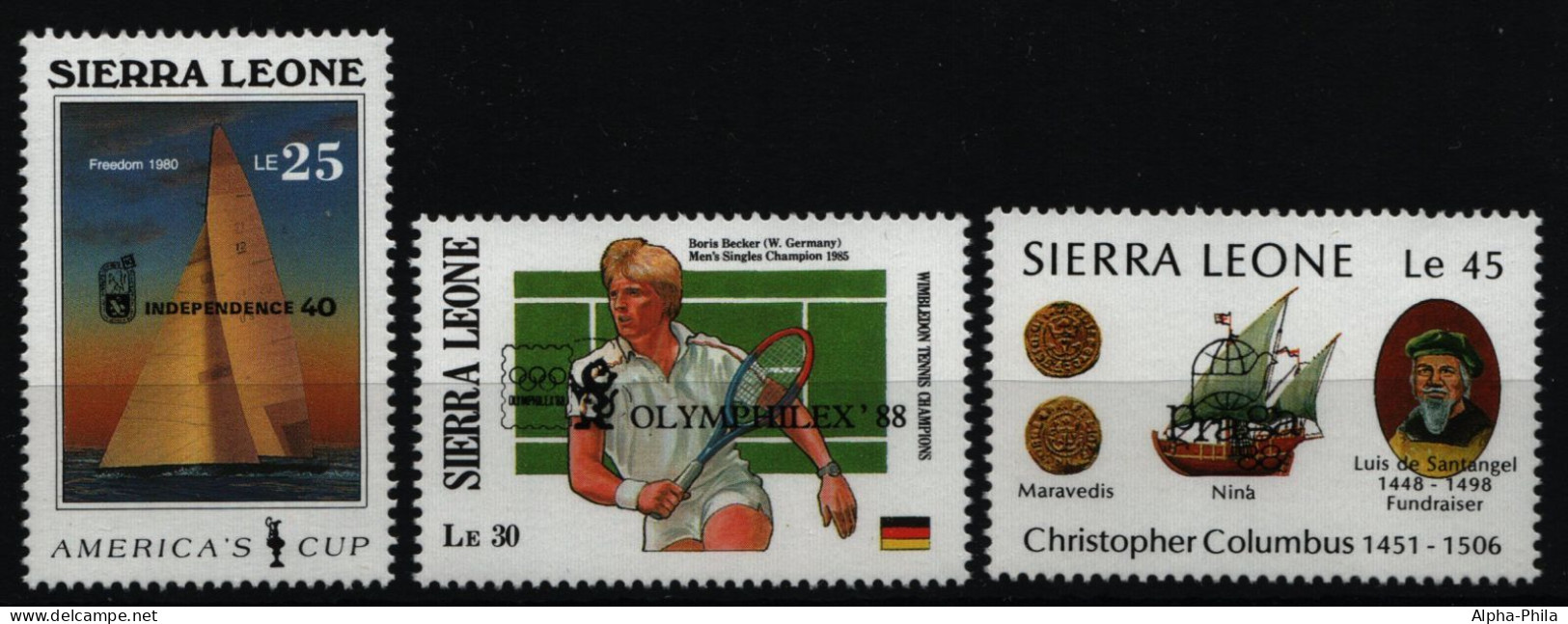 Sierra Leone 1988 - Mi-Nr. 1086-1088 ** - MNH - Briefmarkenausstellungen - Sierra Leona (1961-...)