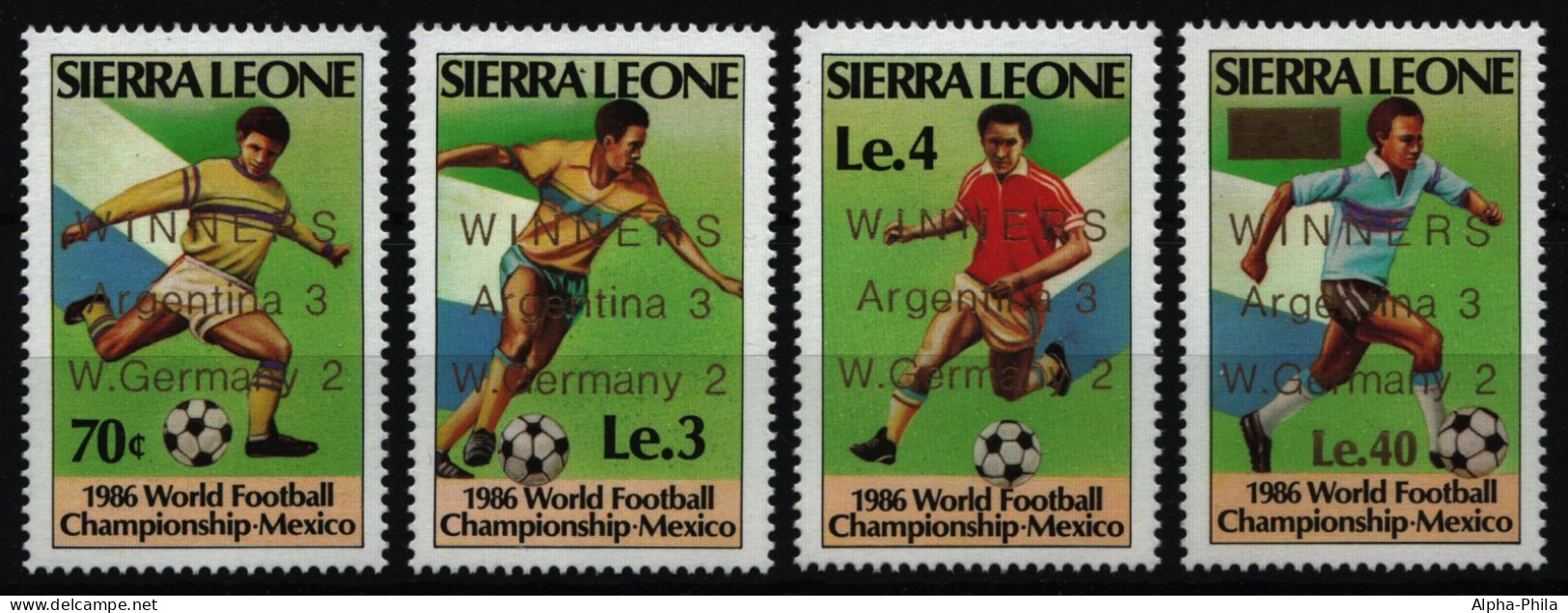 Sierra Leone 1986 - Mi-Nr. 926-929 ** - MNH - Fußball / Soccer - Sierra Leone (1961-...)