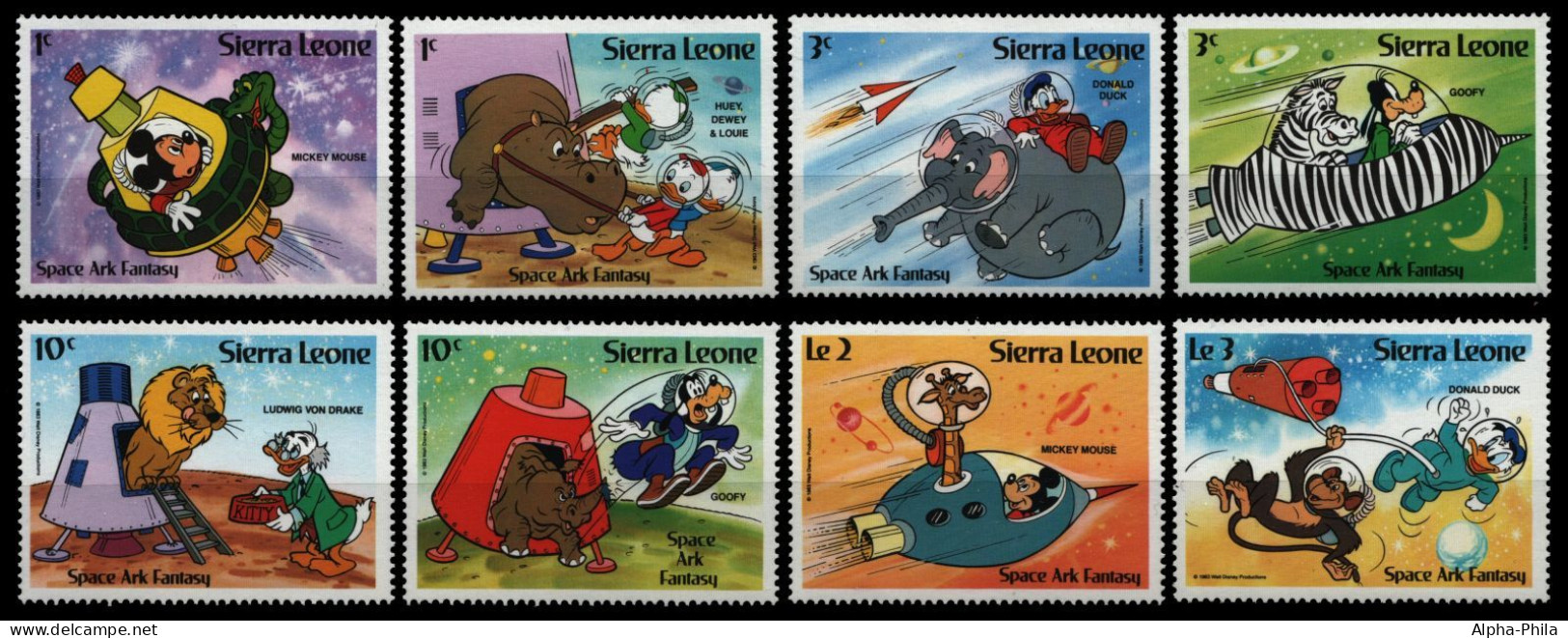 Sierra Leone 1983 - Mi-Nr. 728-735 ** - MNH - Walt Disney - Sierra Leone (1961-...)