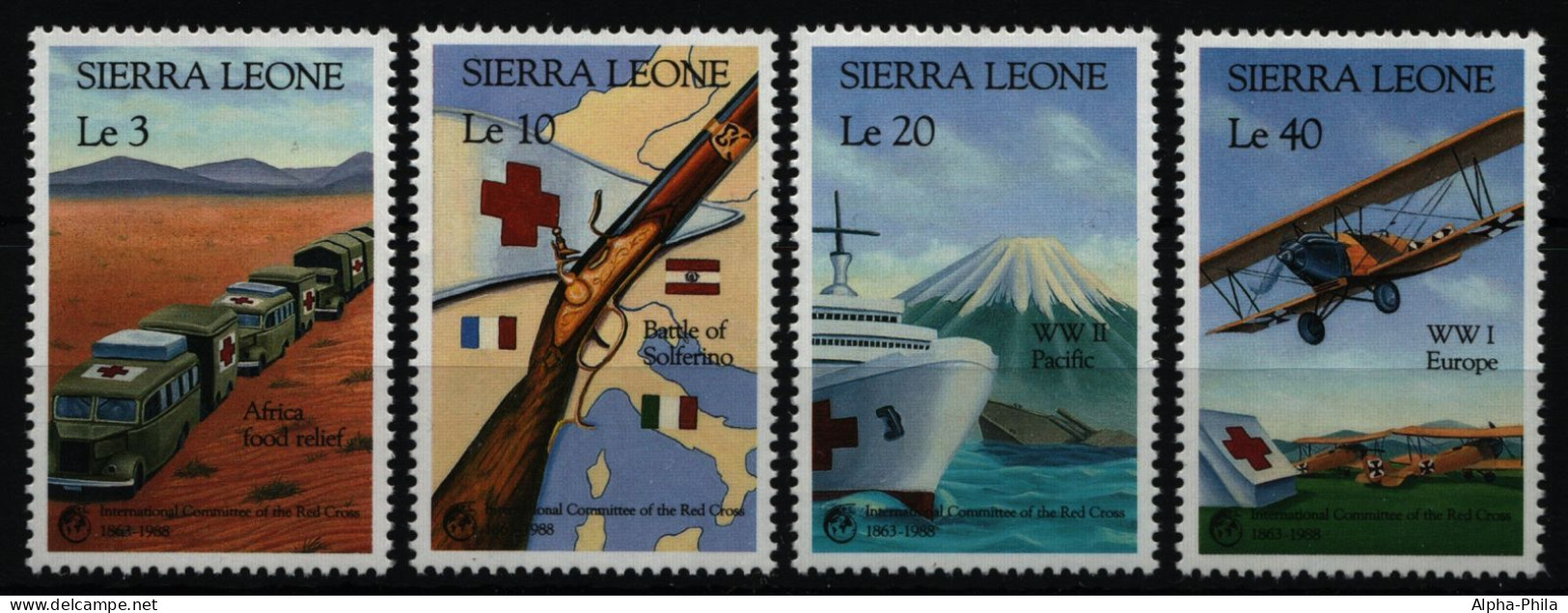 Sierra Leone 1988 - Mi-Nr. 1127-1130 ** - MNH - Rotes Kreuz / Red Cross - Sierra Leone (1961-...)