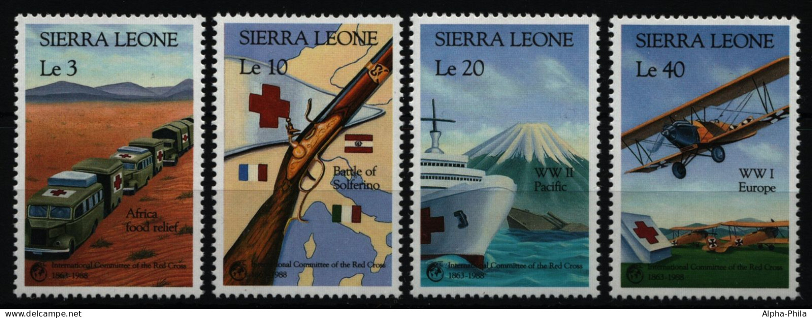 Sierra Leone 1988 - Mi-Nr. 1127-1130 ** - MNH - Rotes Kreuz / Red Cross - Sierra Leona (1961-...)