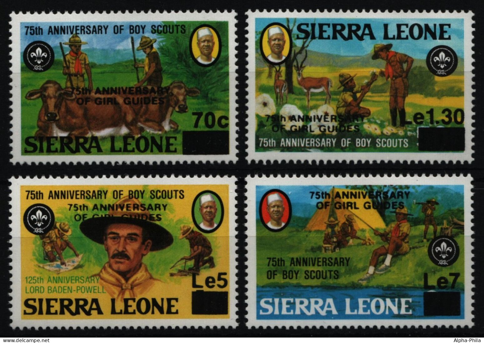 Sierra Leone 1985 - Mi-Nr. 822-825 ** - MNH - Pfadfinder / Scouts - Sierra Leone (1961-...)