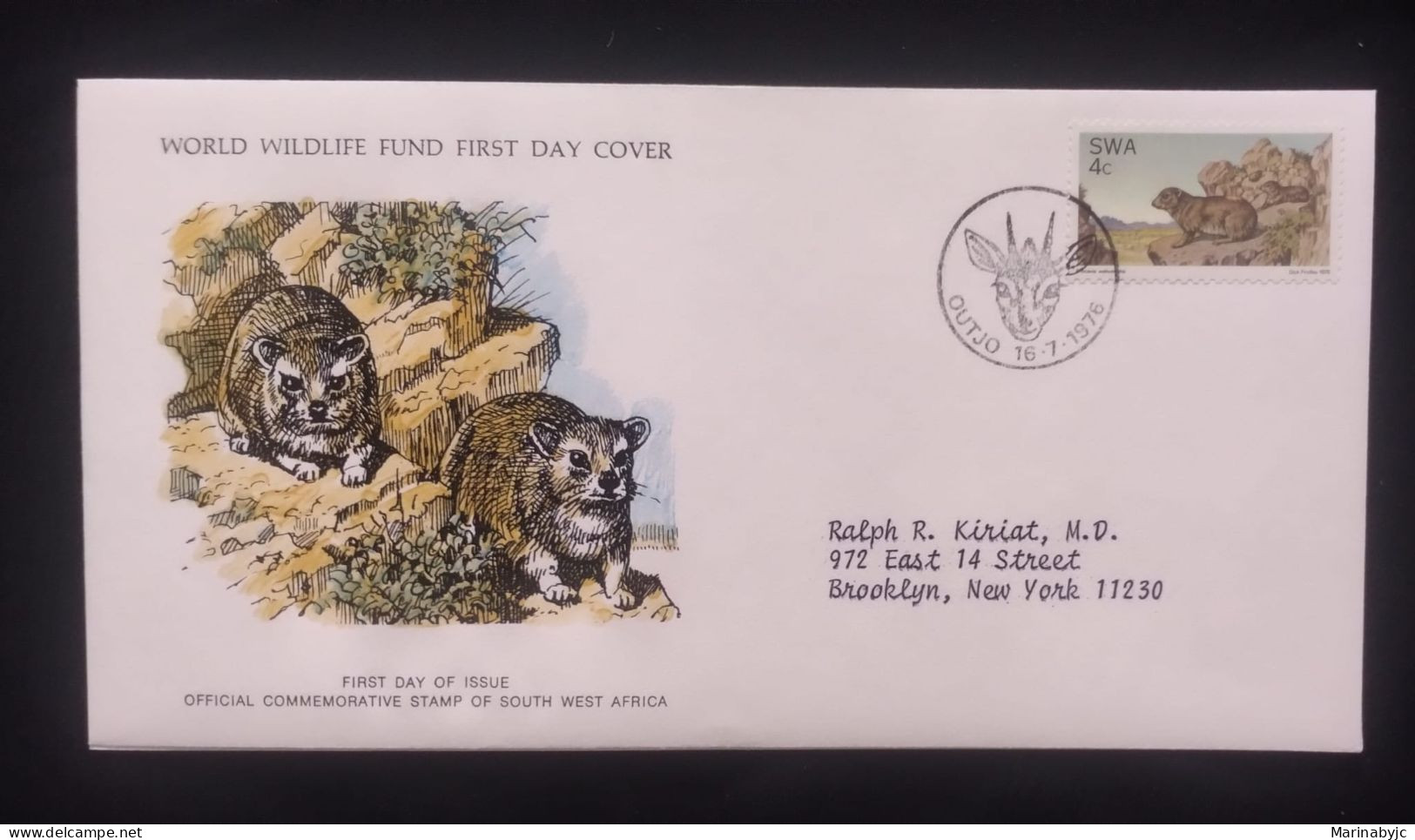 EL)1976 SOUTH WEST AFRICA, WORLD WILDLIFE FUND, WWF, WORLD ENVIRONMENT DAY, HAMSTER, FDC - Ongebruikt