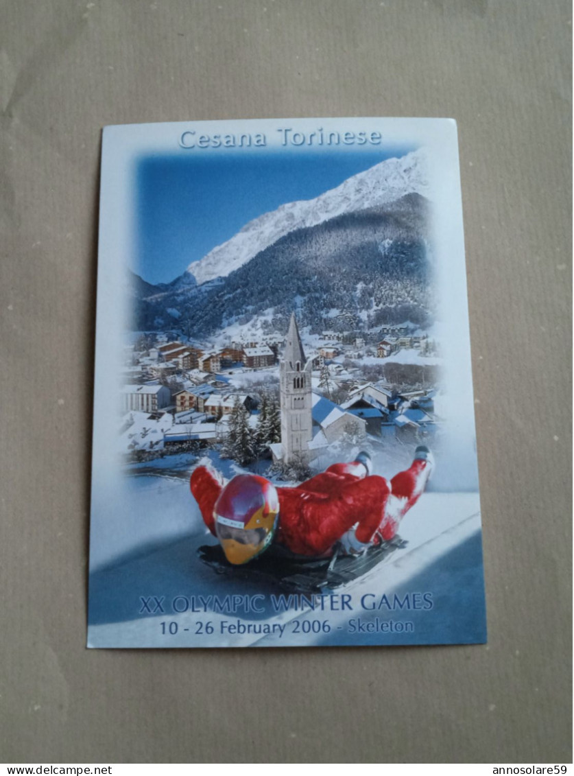 CARTOLINA 17X12 Cm. - CESANA TORINESE - XX OLYMPIC WINTER GAMES (SKELETON) NON VIAGGIATA - F/G - COLORI - Rivoli