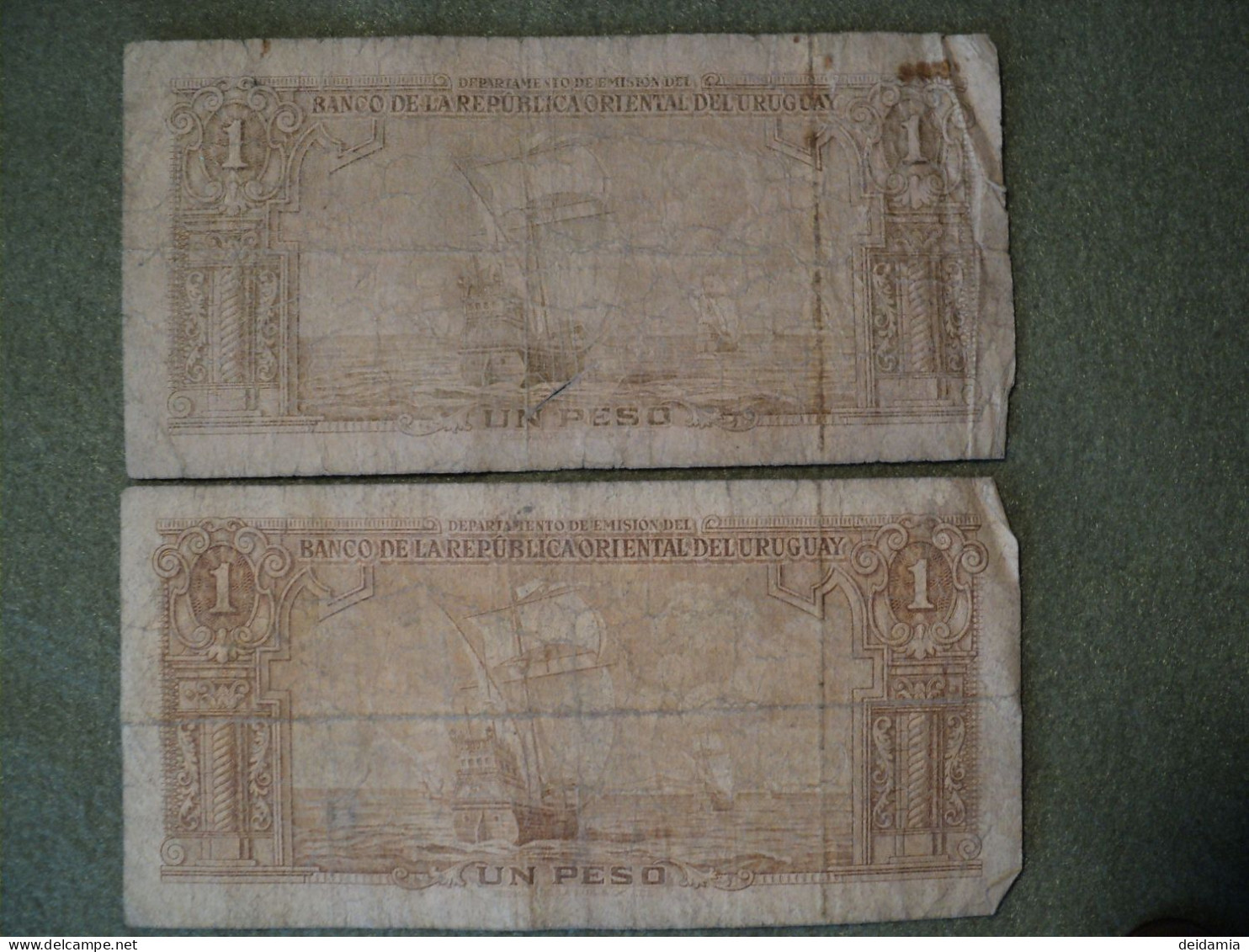 URUGUAY. BILLET DE 1 PESO 1939. ARTIGAS ET VOILIER - Uruguay