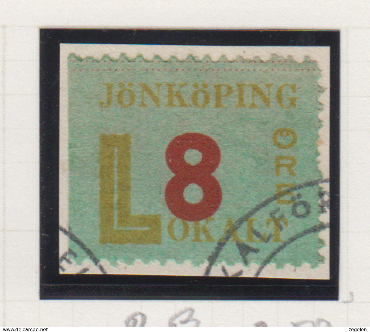 Zweden Lokale Zegel Cat. Facit Sverige 2000 Private Lokaalpost Jönköping 2 Links Ongetand Op Fragment - Local Post Stamps
