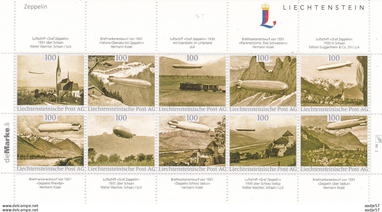 2014 Liechtenstein Die Marke.Nr. 2 " Zeppelin " **MNH 5881 - Zeppelins