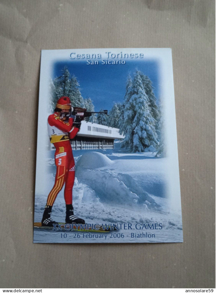 CARTOLINA 17X12 Cm. - CESANA TORINESE - XX OLYMPIC WINTER GAMES (BIATHLON) NON VIAGGIATA - F/G - COLORI - Rivoli