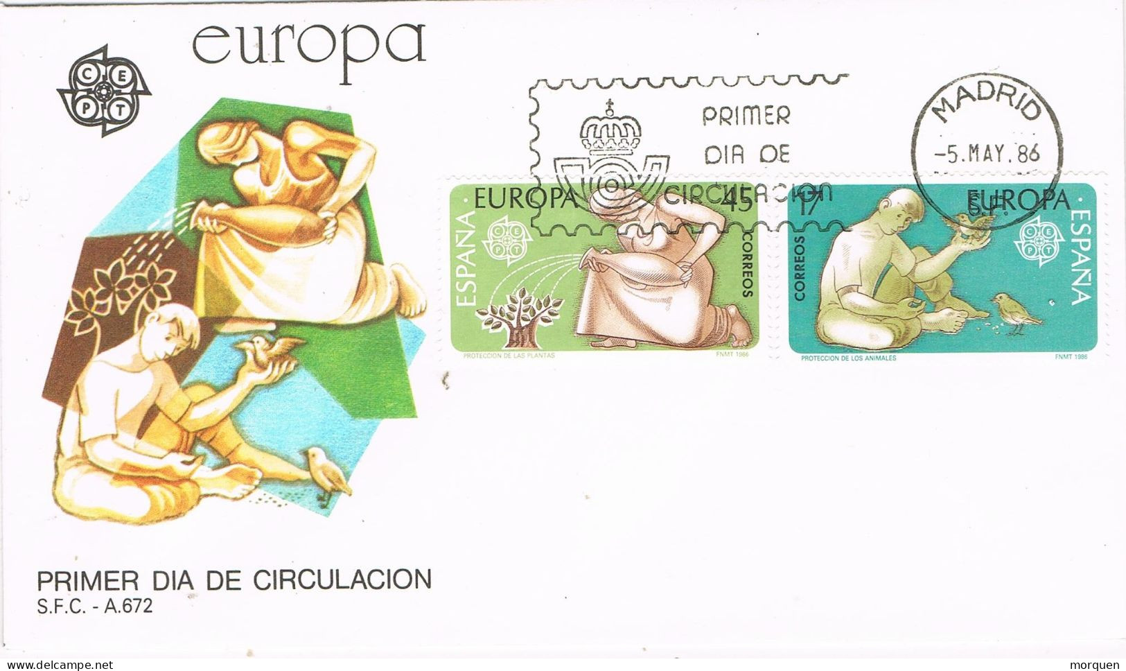 54582. Carta F.D.C. MADRID 1986. Tema EUROPA - FDC
