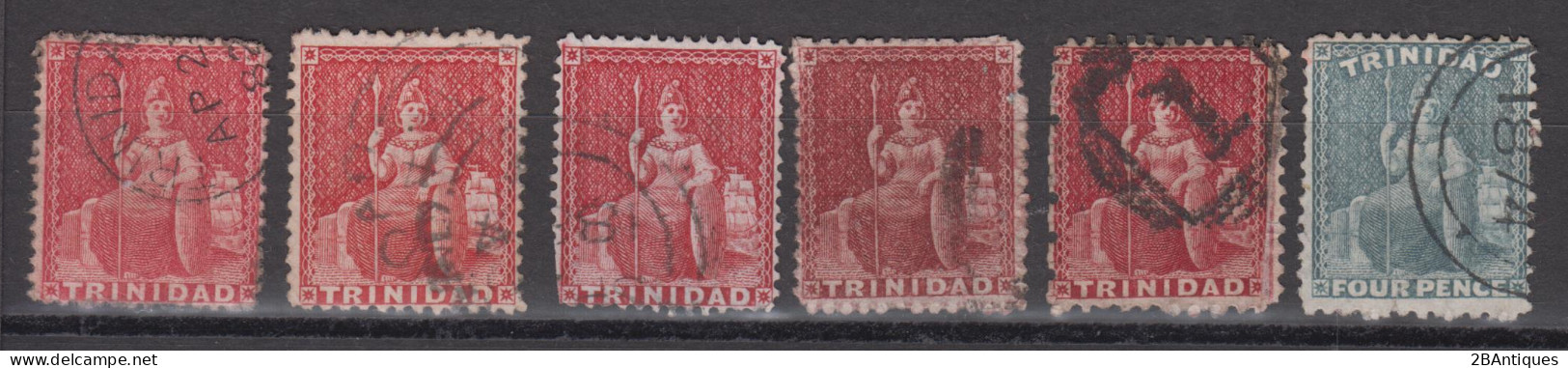 TRINIDAD - 6 Early Stamps Britannia - Trinité & Tobago (...-1961)