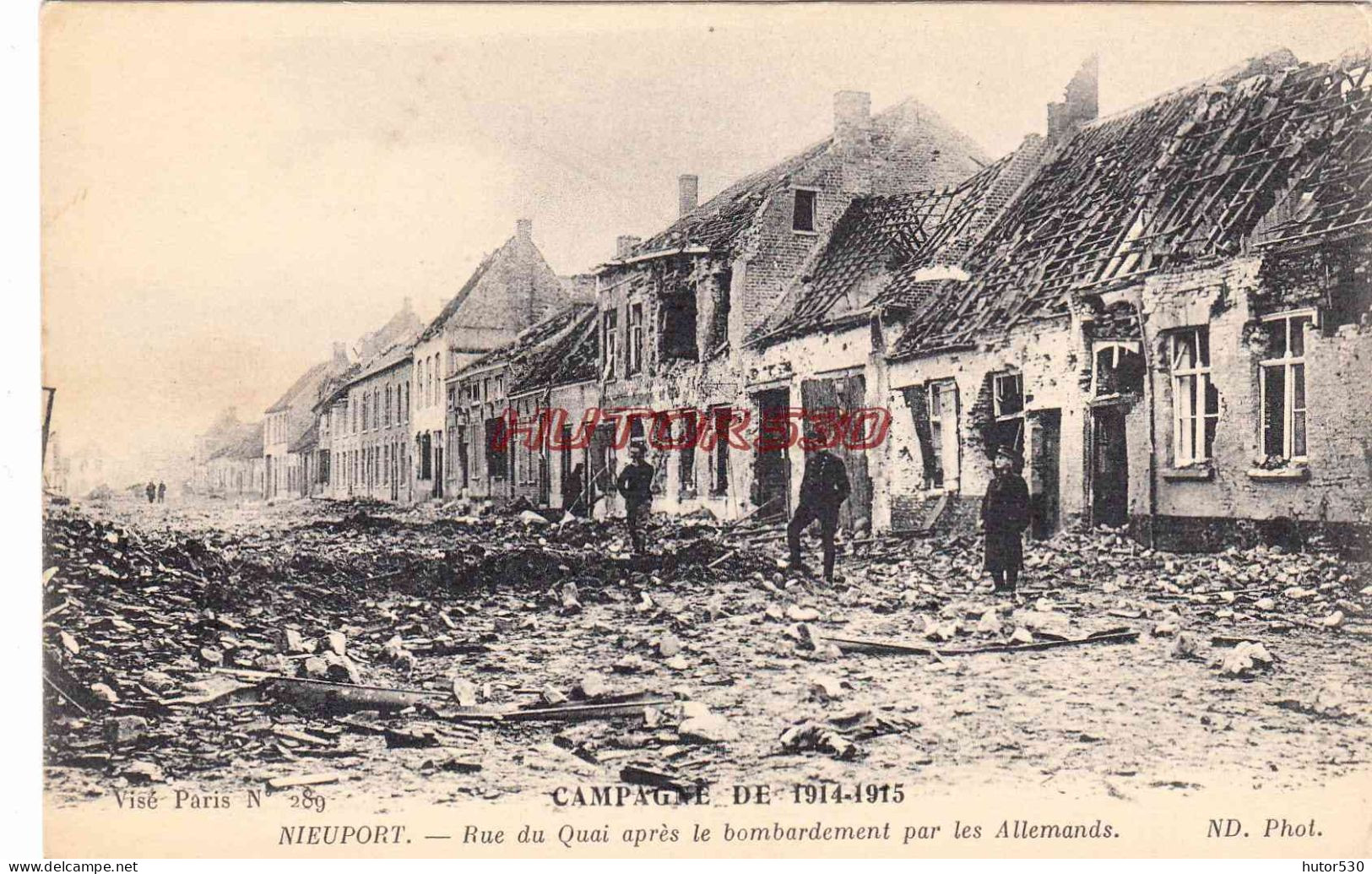 CPA NIEUPORT - GUERRE 1914-18 - RUE DU QUAI - Nieuwpoort