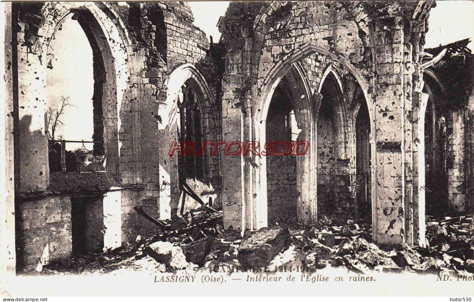 CPA LASSIGNY - OISE - GUERRE 1914-18 - L'EGLISE - Lassigny