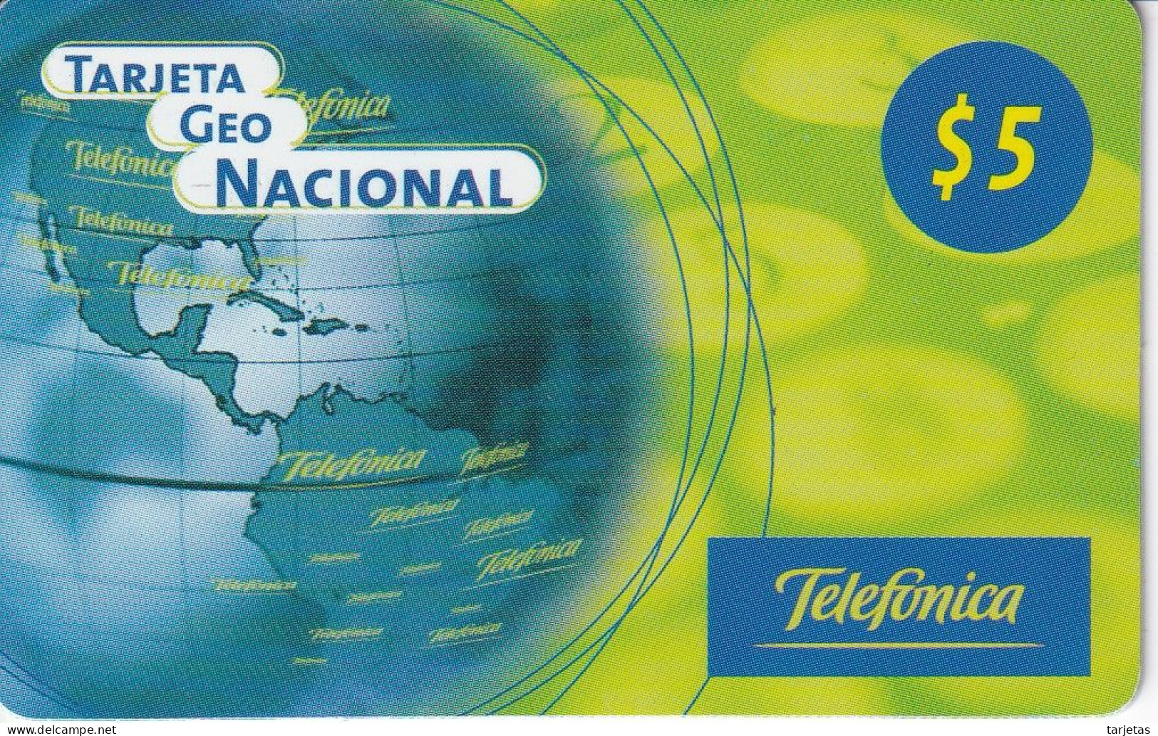 TARJETA DE ARGENTINA DE PREPAGO DE TELEFONICA GEO NACIONAL $5 - Argentina