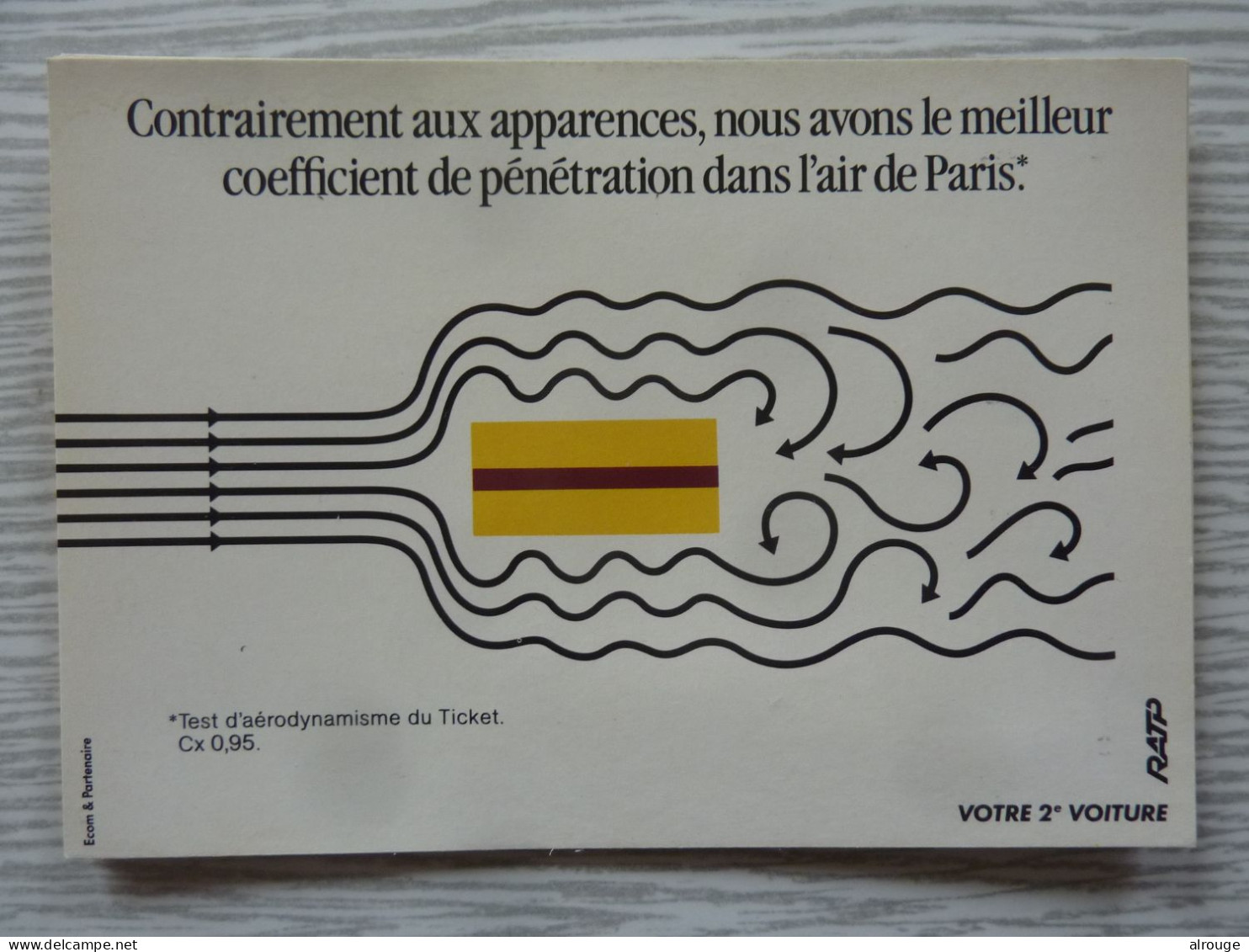 CP Test D'aérodynamisme Du Ticket De Métro RATP, - Métro