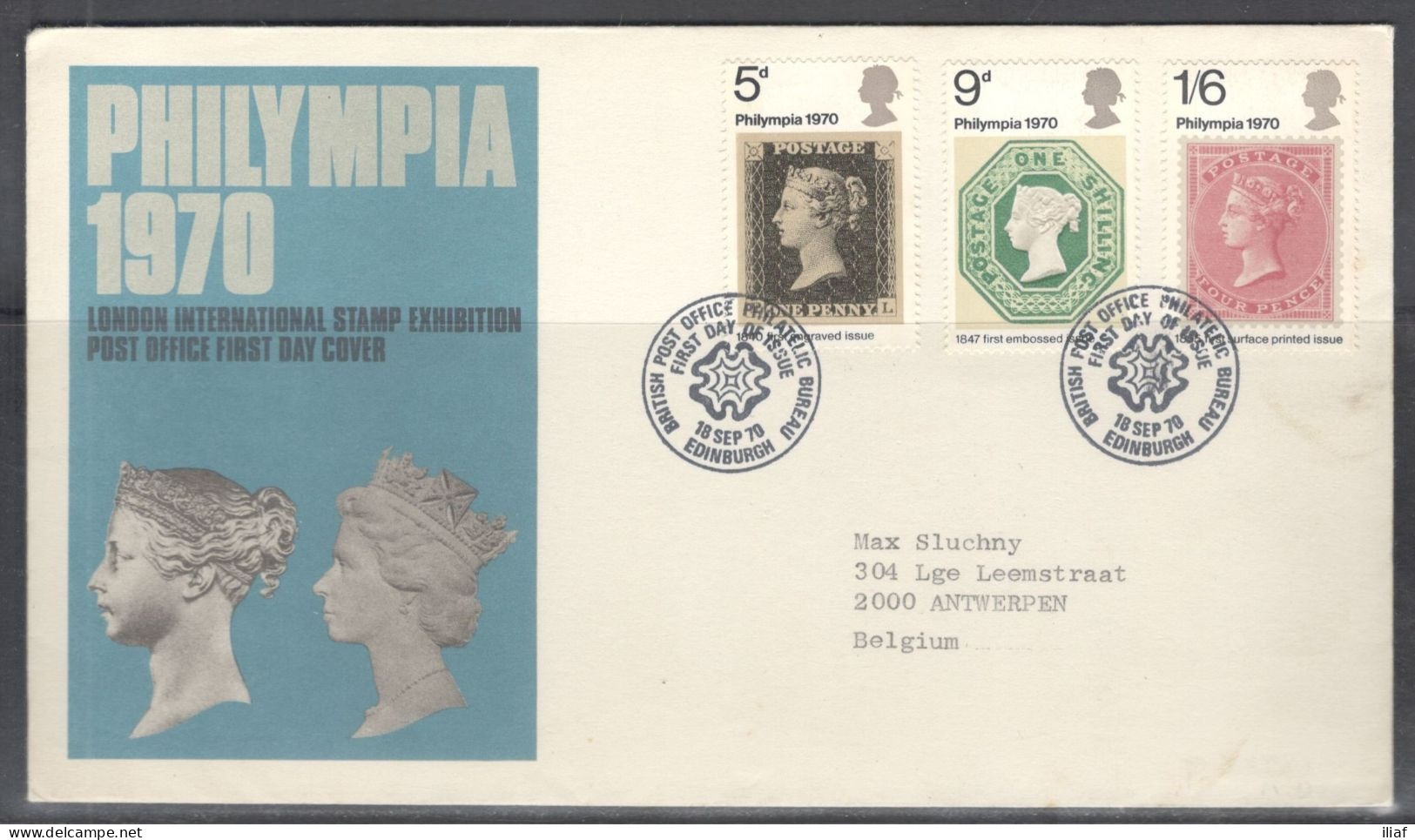 United Kingdom Of Great Britain.  FDC Sc. 642-644.  Philympia 70 - Stamp Exhibition  FDC Cancellation On FDC Envelope - 1952-1971 Pre-Decimal Issues