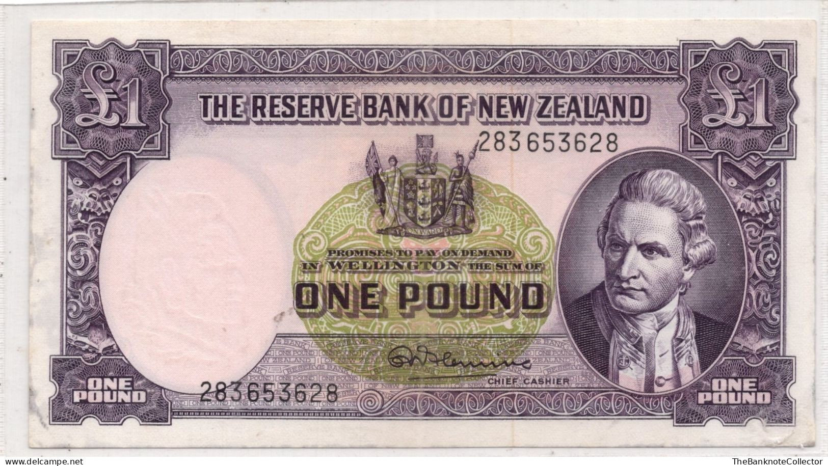 New Zealand 1 Pound ND 1960-67 Captain Cook Fleming Sign P-159 Very Fine - Nueva Zelandía