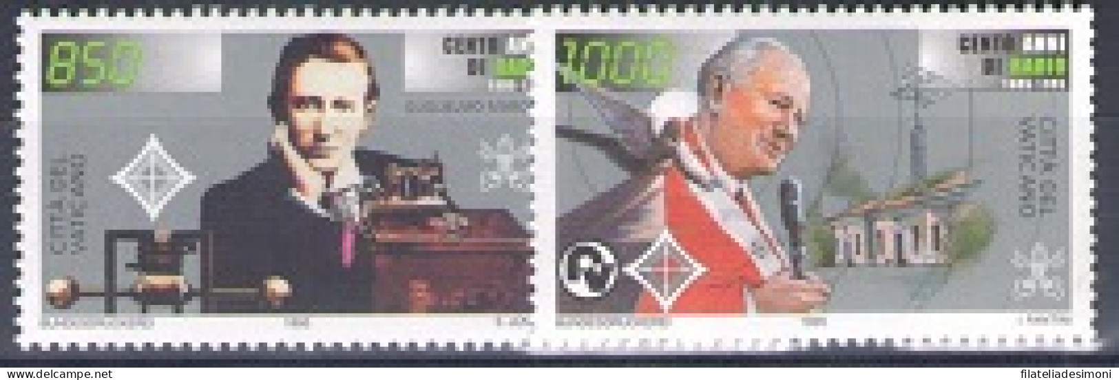 1995 Vaticano "Marconi" Emissione Congiunta Con San Marino 2 Valori MNH** - Emissions Communes