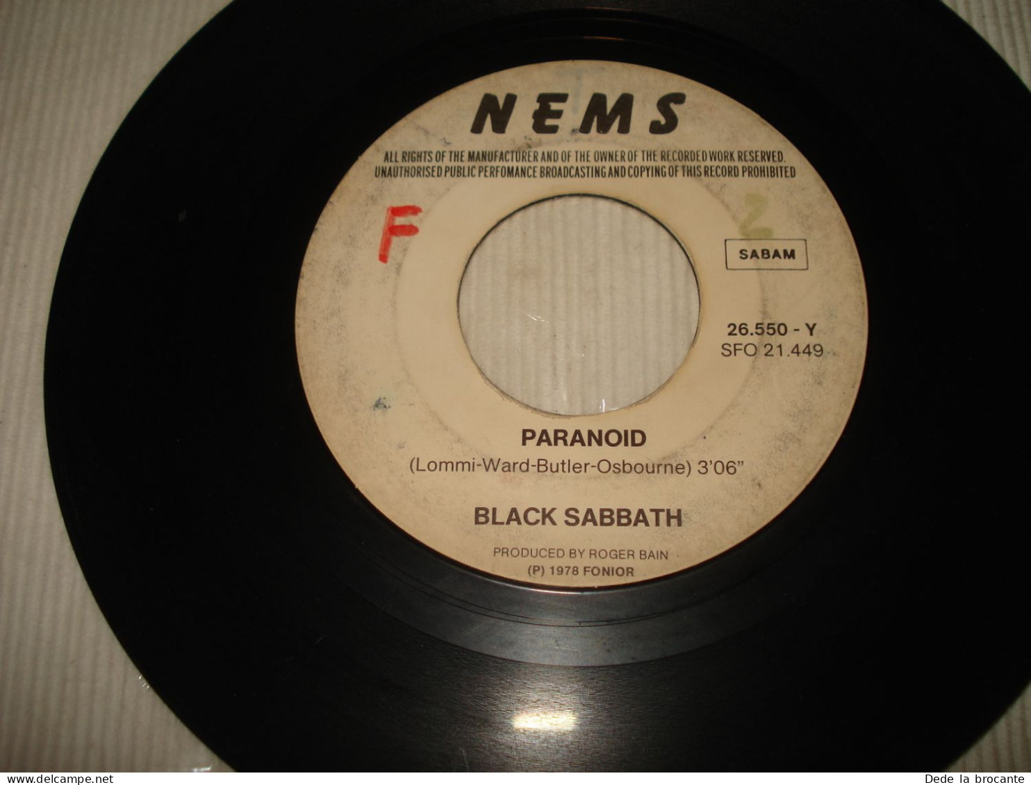 B14 / Black Sabbath – Paranoid - 7" – Nems – 26.550 - BE 1978  VG - Rock