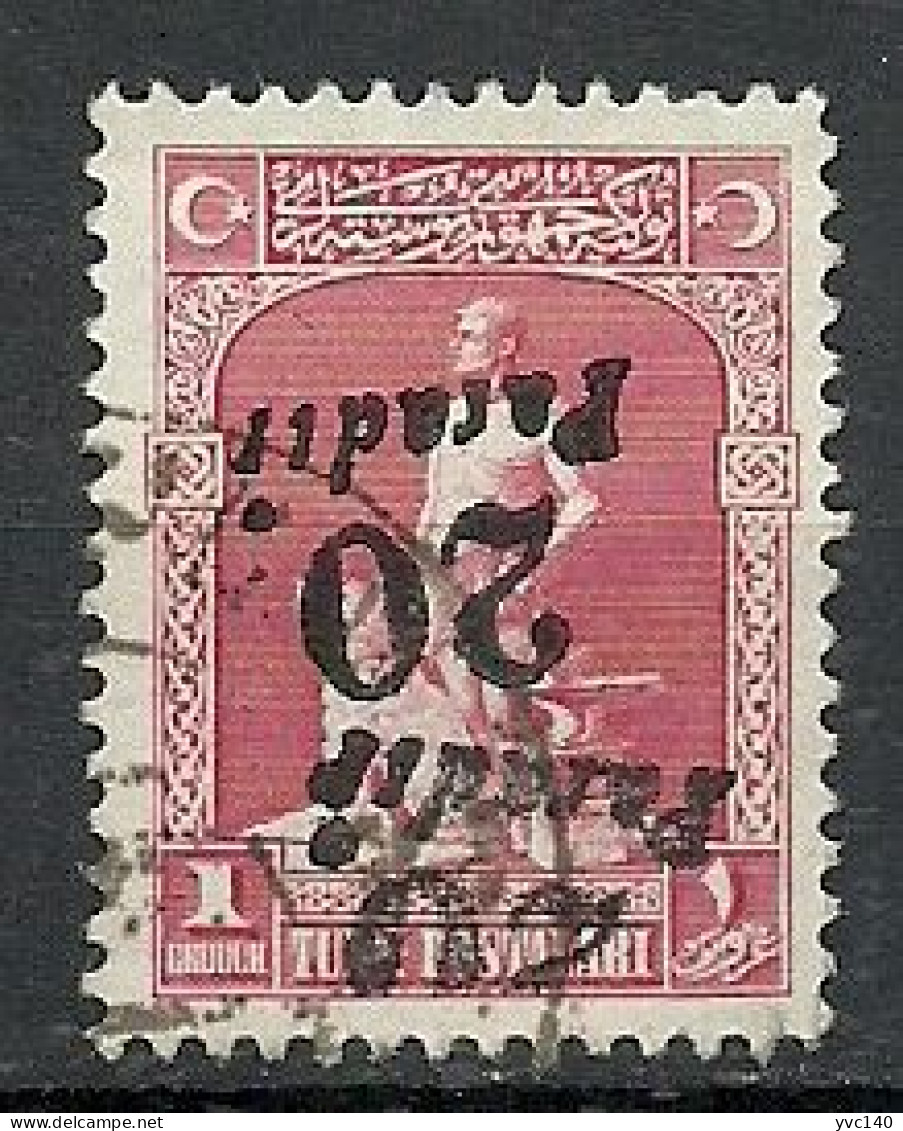 Turkey; 1929 Surcharged Postage Stamp 20 P. ERROR "Double Inverted Overprint" - Used Stamps