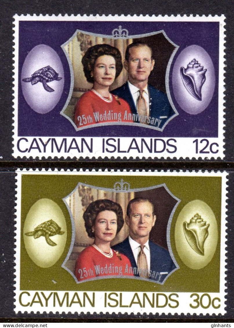 CAYMAN ISLANDS - 1972 ROYAL SILVER WEDDING SET (2V) FINE MNH ** SG 317-318 - Cayman (Isole)