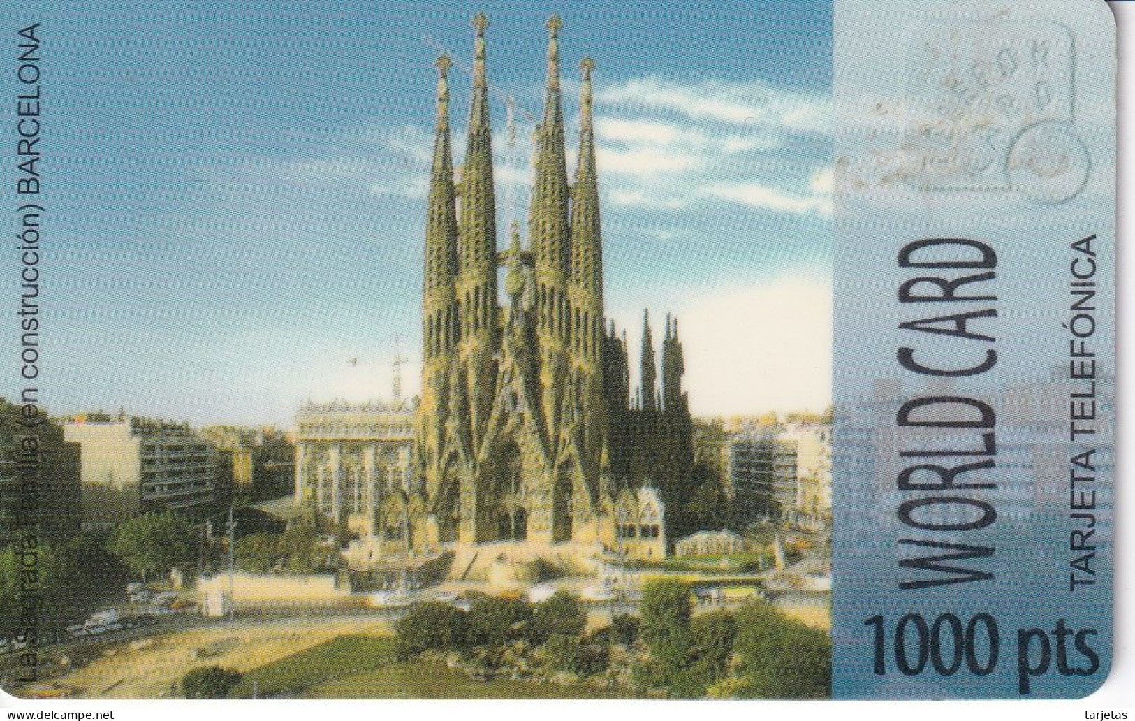 TARJETA PREPAGO DE ESPAÑA DE WORLD CARD DE LA SAGRADA FAMILIA DE 1000 PTAS - Emisiones Básicas