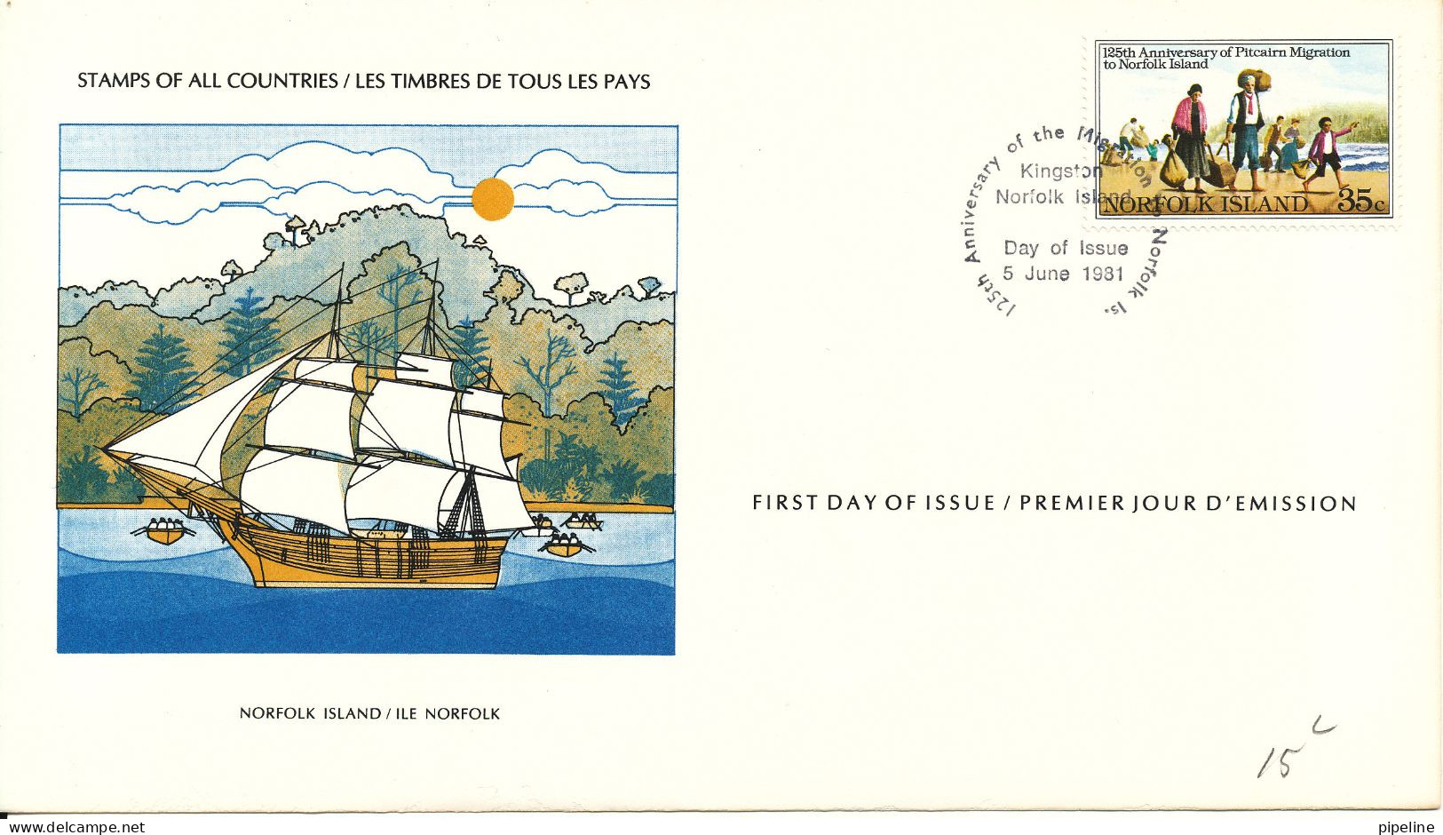 Norfolk Islands FDC 5-6-1981 Special Cover International Postmasters Society With Nice Cachet Sailing Ship - Ile Norfolk