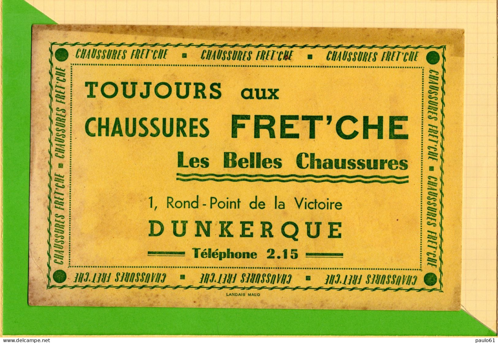 Lot De 2  BUVARDS & Blotting Paper : Chaussures Fret'che   DUNKERQUE  Couleurs Differentes - Schuhe