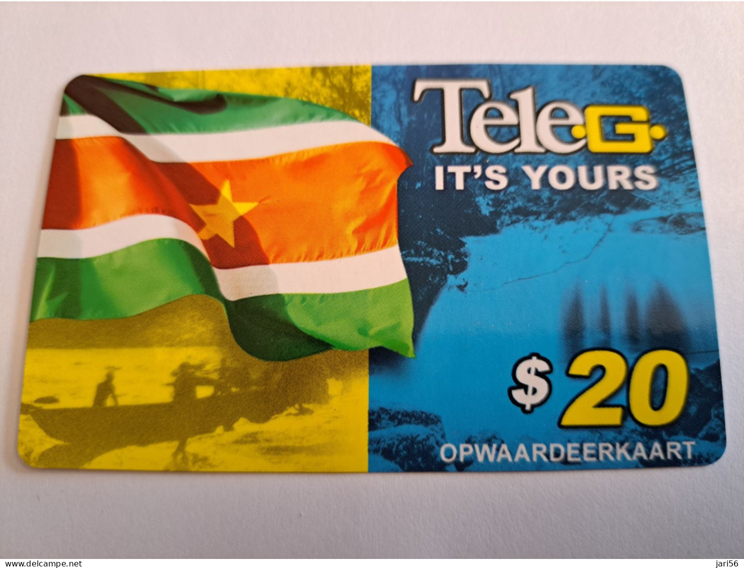 SURINAME US 20,-  / UNITS GSM  PREPAID / TELEG ITS YOURS/ SURINAME FLAG  /    MOBILE CARD    **16404 ** - Suriname