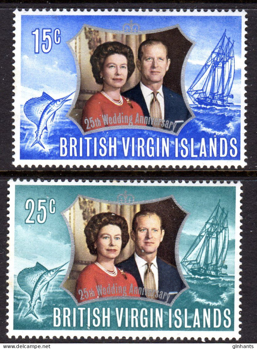 VIRGIN ISLANDS - 1972 ROYAL SILVER WEDDING SET (2V) FINE MNH ** SG 275-276 - Britse Maagdeneilanden