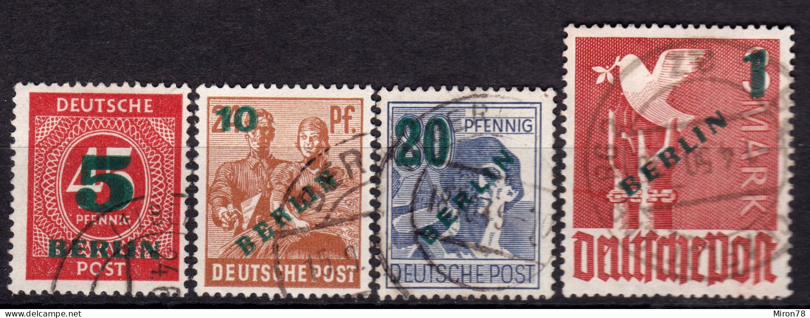 Berlin 1949, Allied Occupation, Community Editions, Mi 64 - 67 Used Lot1 - Used