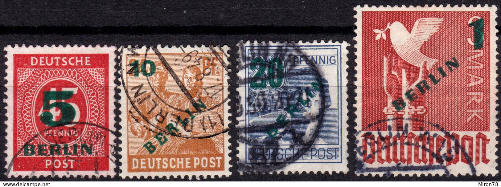 Berlin 1949, Allied Occupation, Community Editions, Mi 64 - 67 Used Lot3 - Usados